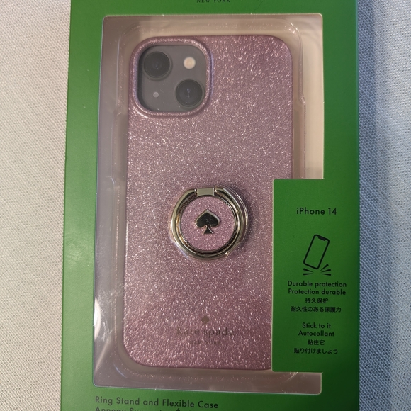 kate spade Glitter Pink iPhone 14 Case with Ring Holder - Picture 4 of 4